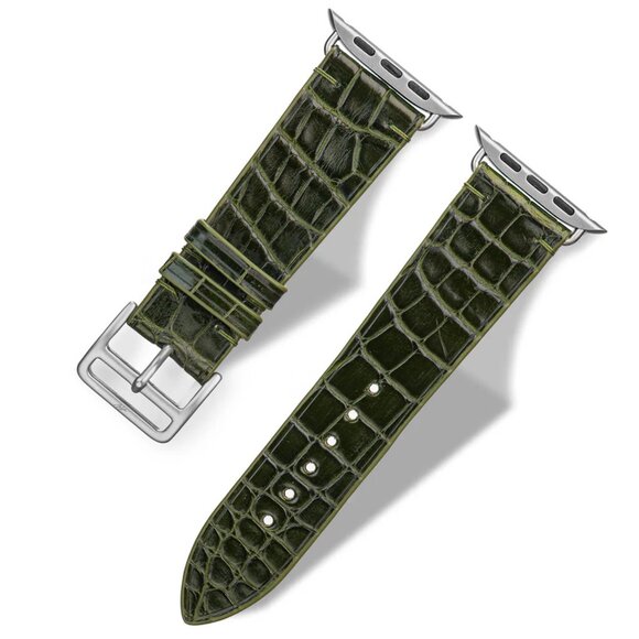 Genuine Alligator Watch Strap – Premium Exotic Skin - Avocado Color